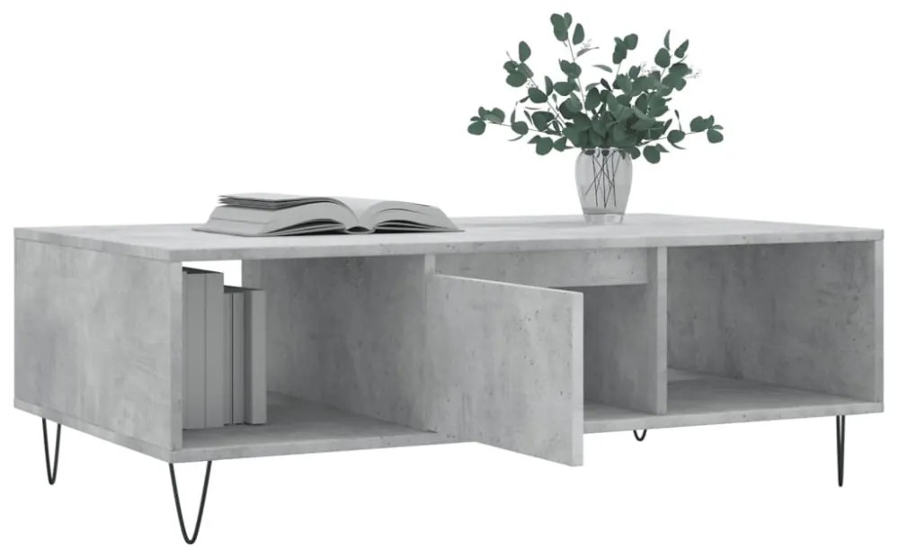 betonszürke szerelt fa dohányzóasztal 104 x 60 x 35 cm