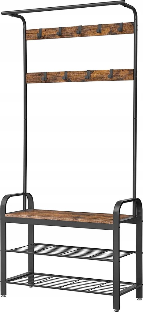 Széles ruhaakasztó cipőtartó polcokkal 183cm