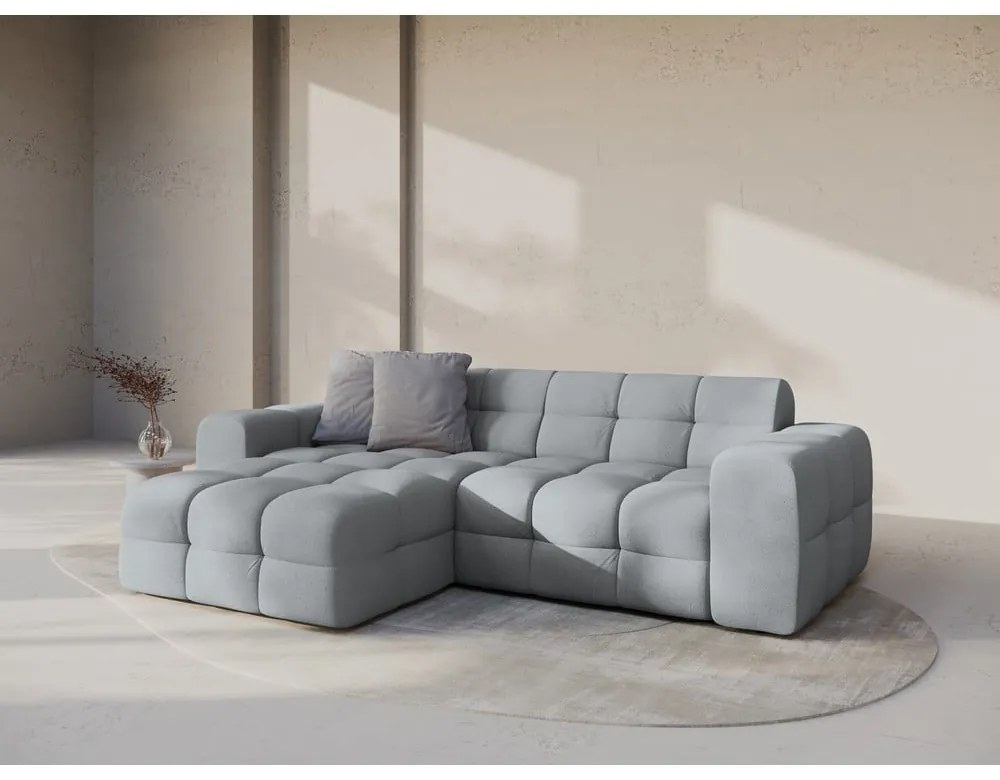 Szürke sarokkanapé (bal oldali-heverő résszel) Kendal – Micadoni