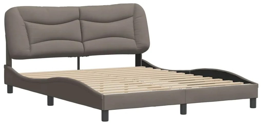 tópszínű szövet ágykeret matrac nélkül Hvar 160 x 200 cm