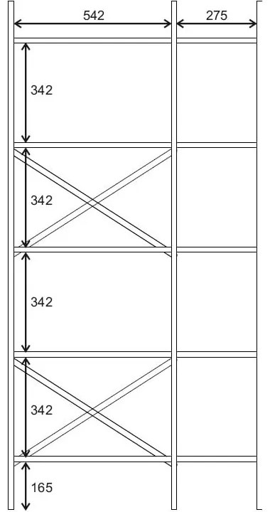 Natúr színű könyvespolc tölgyfa dekorral 58x175 cm Ara – Marckeric