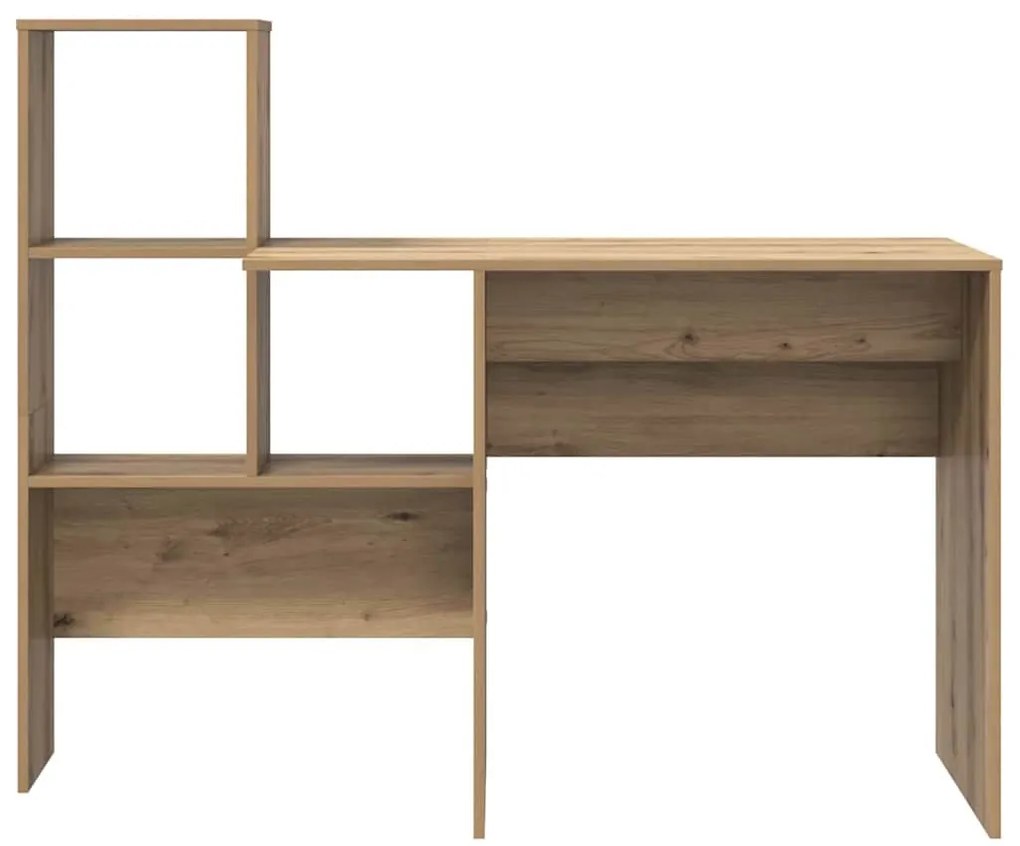 Asztal polcokkal kézműves tölgy 131.5 x 50 x 106.5 cm Faanyag
