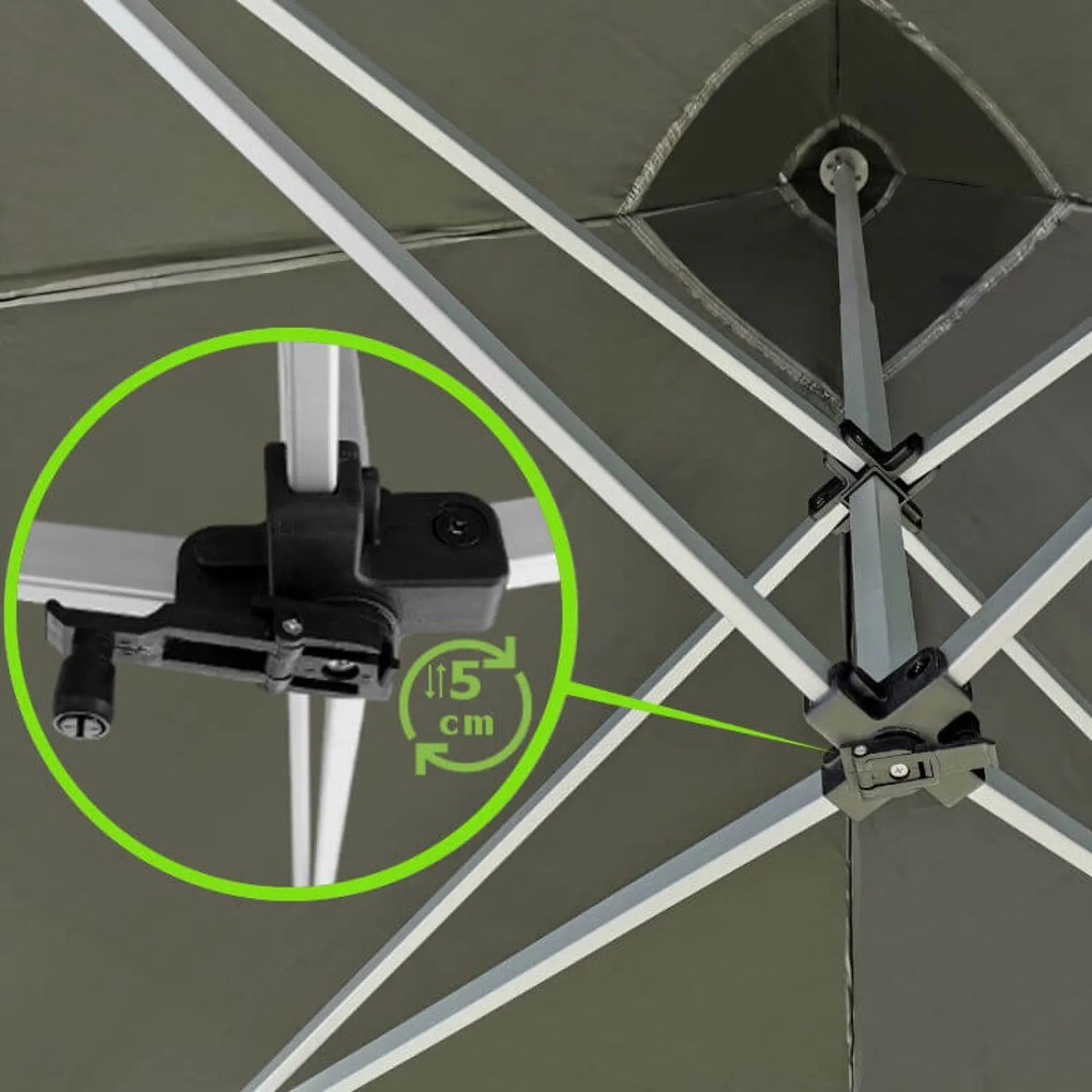 Nožnicový sátor 3x6 ALU falak nélkül - Alumínium keret, vízálló - falak nélkül - Piros