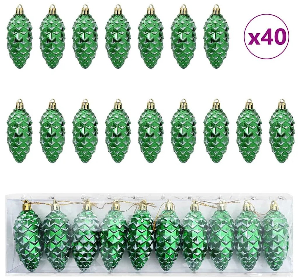 Karácsonyi tobozlabda 40 pcs Zöld