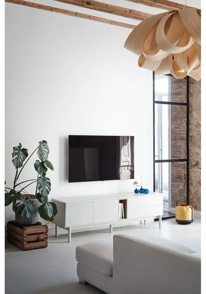 Krémszínű TV-állvány 180x56x40 cm Corvo – Teulat