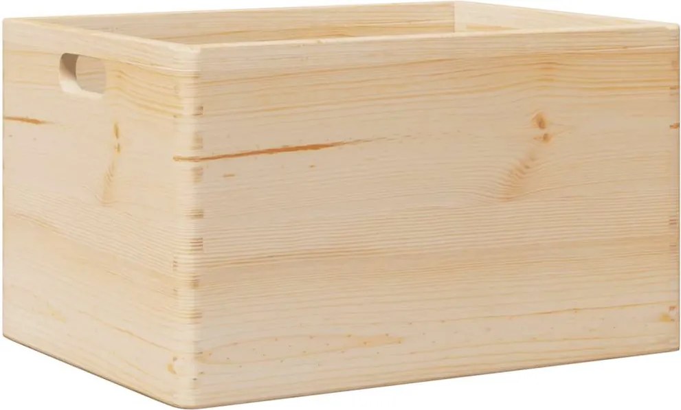 vidaXL Fa doboz fogantyúkkal 40x30x23 cm tömör fa fenyő