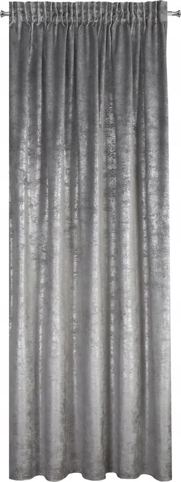 Szalagra kész függöny Avena 135x270 Eurofirany acél pöttyös nyomtatás