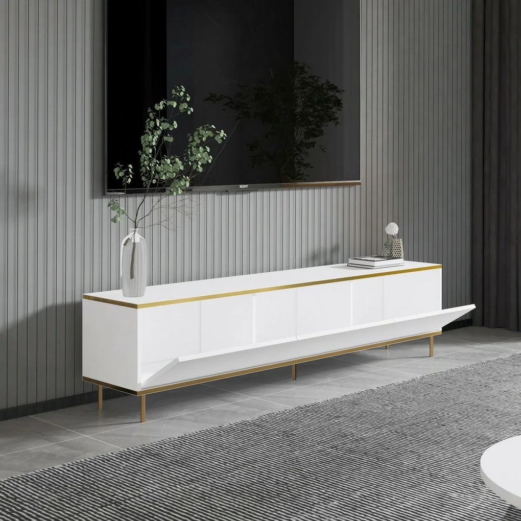 Imaj White and Gold TV-asztal