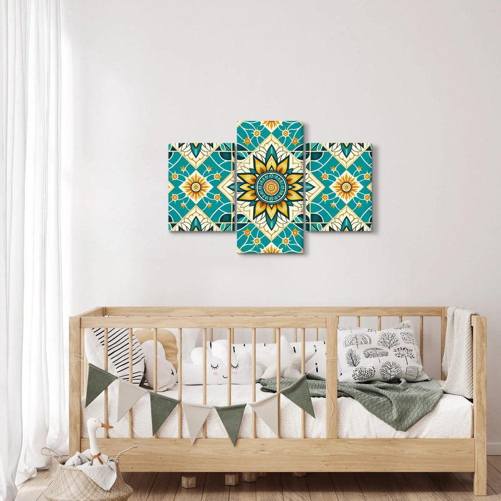 Kép - Türkiz minta (90x60 cm)