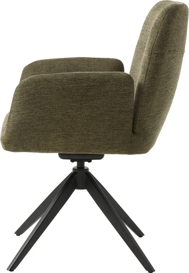 Zöld kárpitozott karfás étkezőfotel Roxana – Unique Furniture