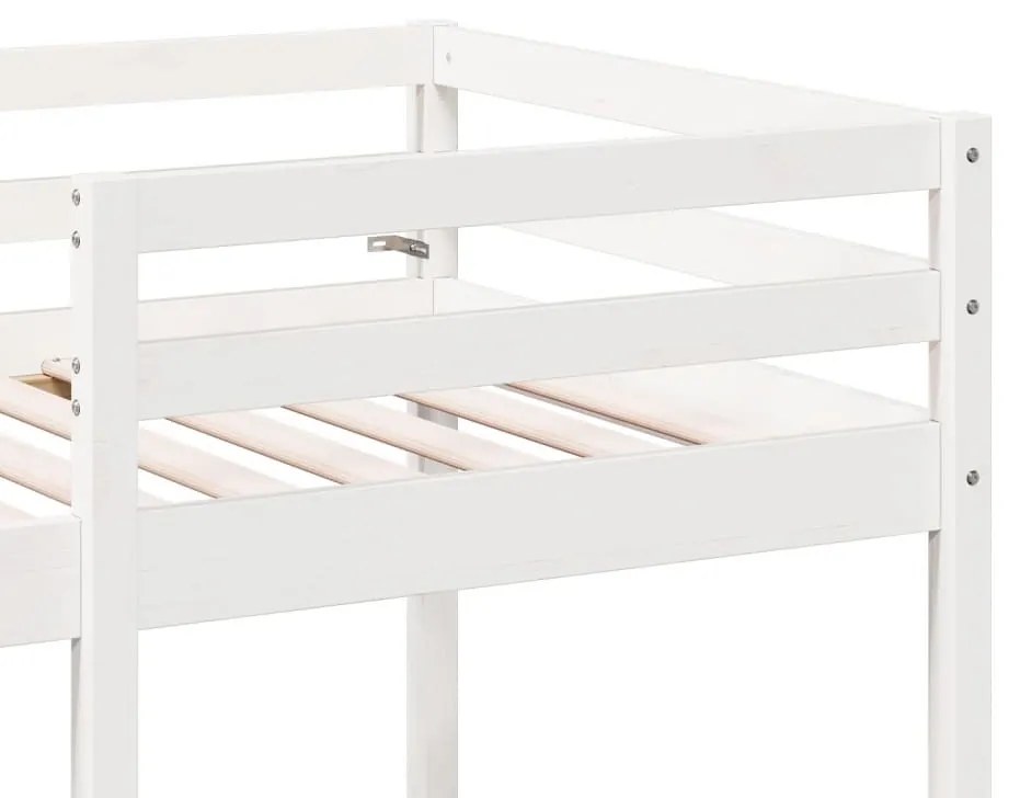 fehér fenyő galériaágy-keret asztallal és székekkel 90 x 200 cm