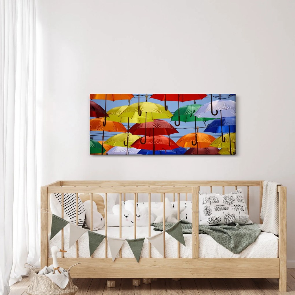 Színes esernyők képe (120x50 cm)