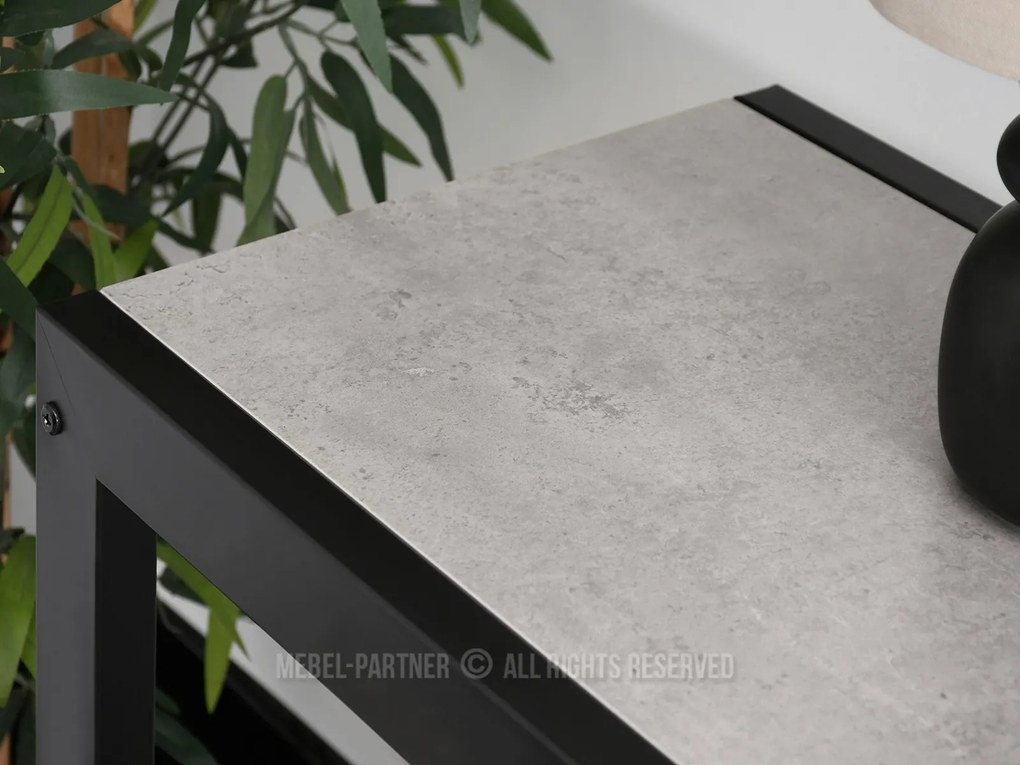Konzolasztal Ines (beton + fekete). Akció -16%. 1110808