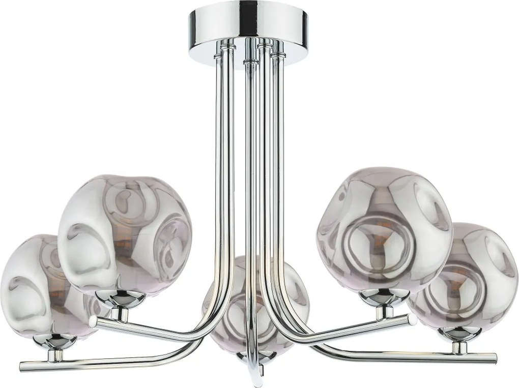 Dar Lighting modern mennyezeti lámpa cradle füstös csiszolt króm darcra5450-28