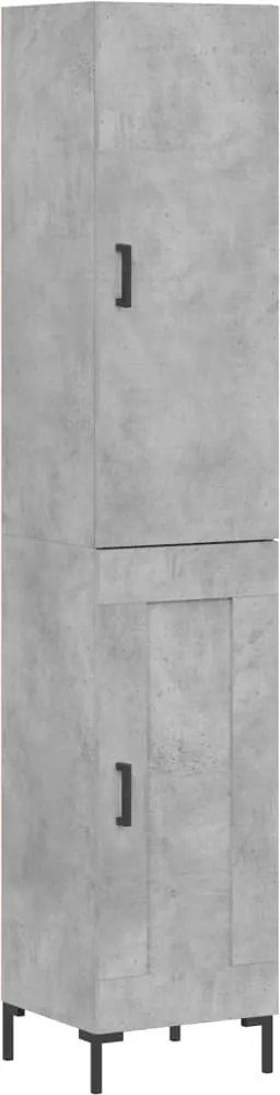 vidaXL betonszürke szerelt fa magasszekrény 34,5x34x180 cm