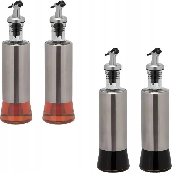 Dekoratív olaj- és ecetadagoló készlet 4 db-os ezüst G olajadagoló