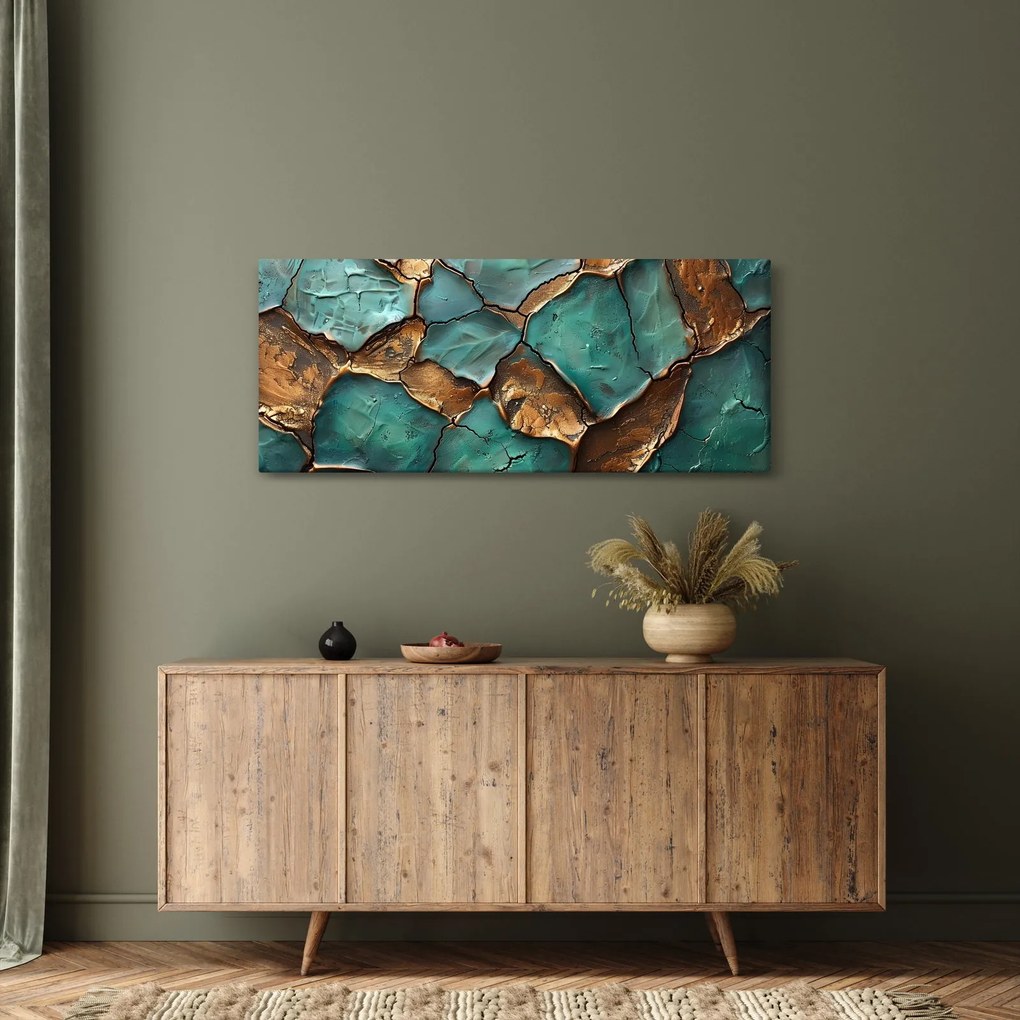 Kép - Zöld-arany festés (120x50 cm)
