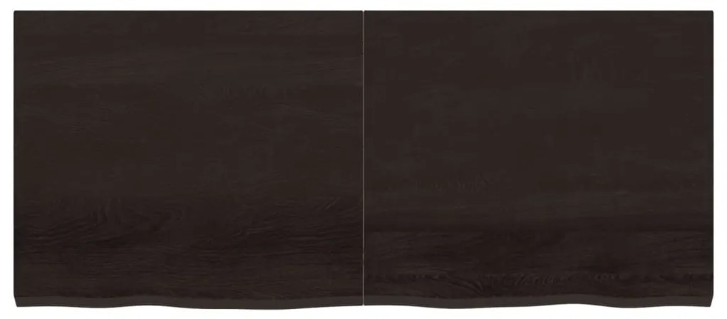 sötétbarna kezelt tömör tölgyfa fali polc 140 x 60 x (2-4) cm