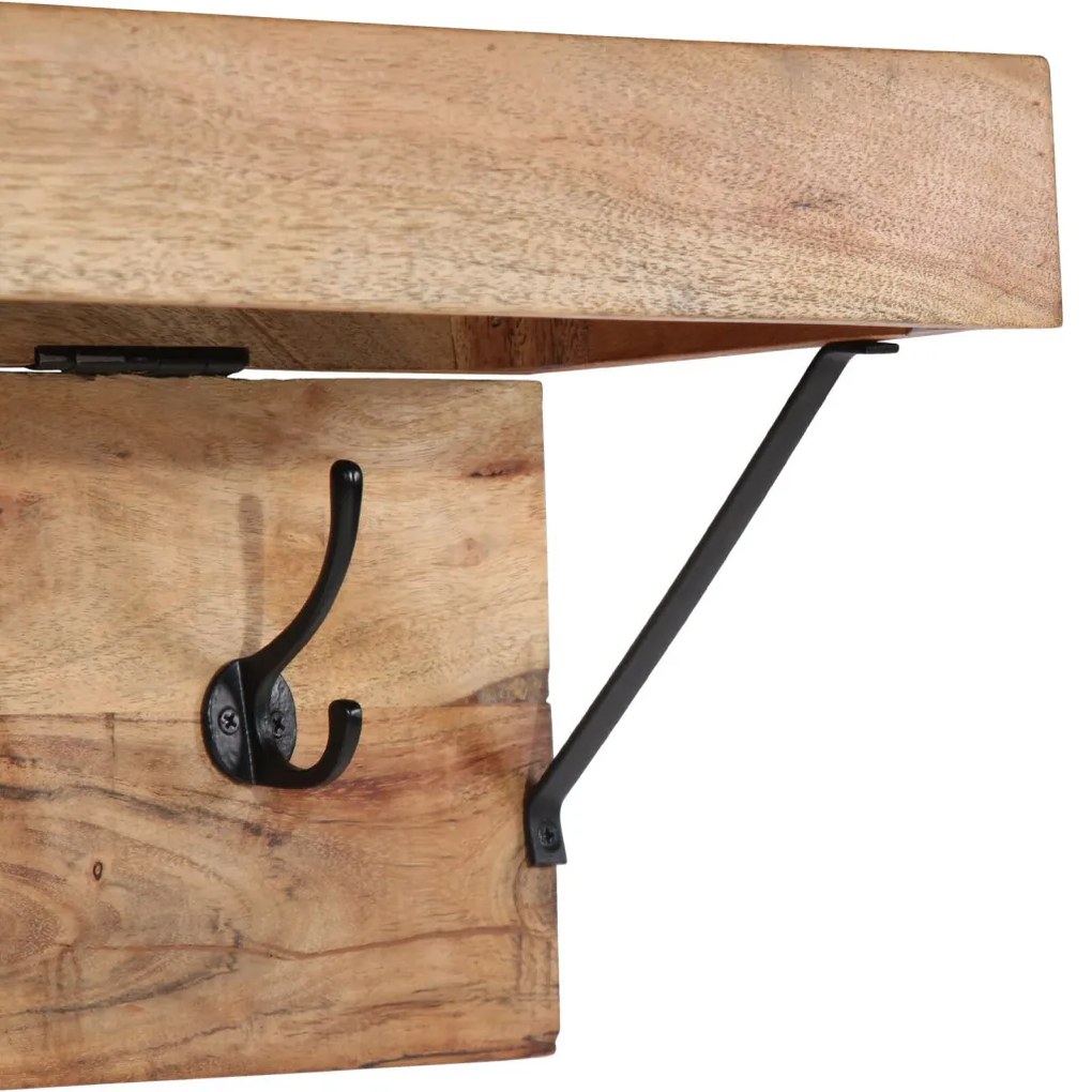 Fogas polcokkal tárolóval Barna 73 x 19 x 23 cm Tömör akácfa