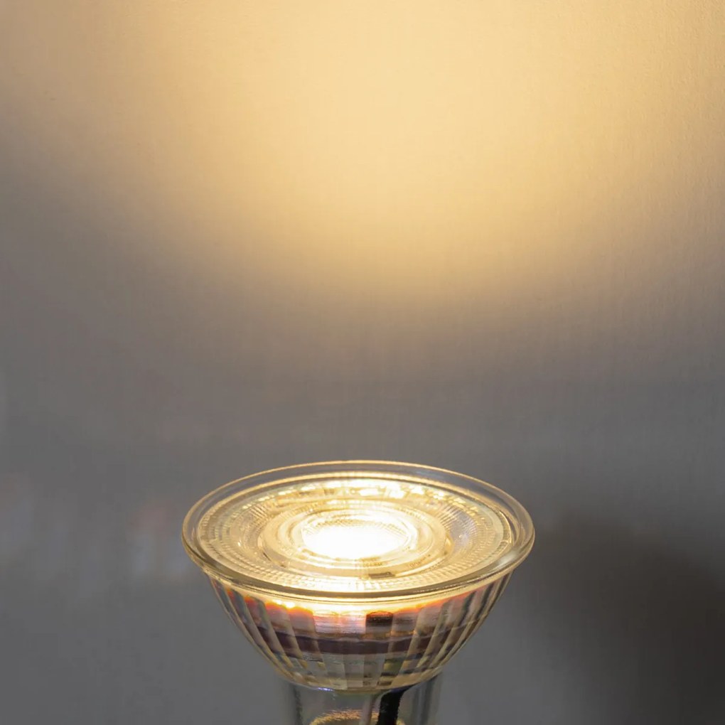 5 darabos GU10 50 mm-es, 3 lépésben dimmelhető Kelvin LED izzókészlet, átlátszó, 4,5 W, 380 lm, 2000-2700 K