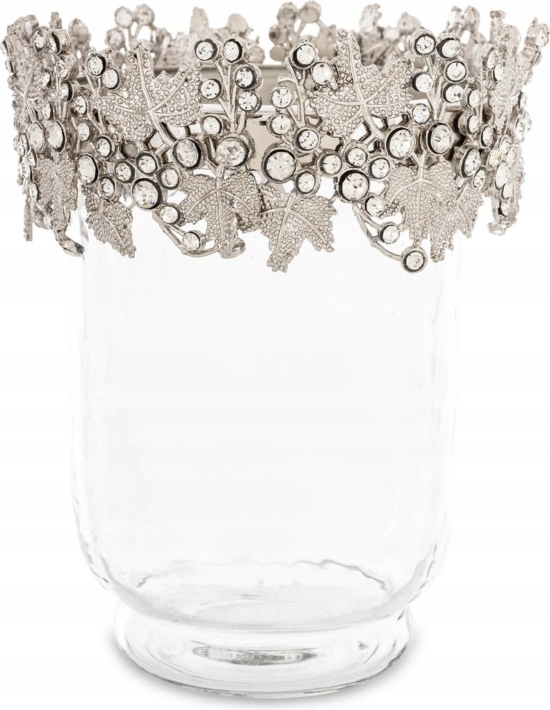 Gyertyatartó kehely Glamour retro ezüst stílusos üveg lakberendezés