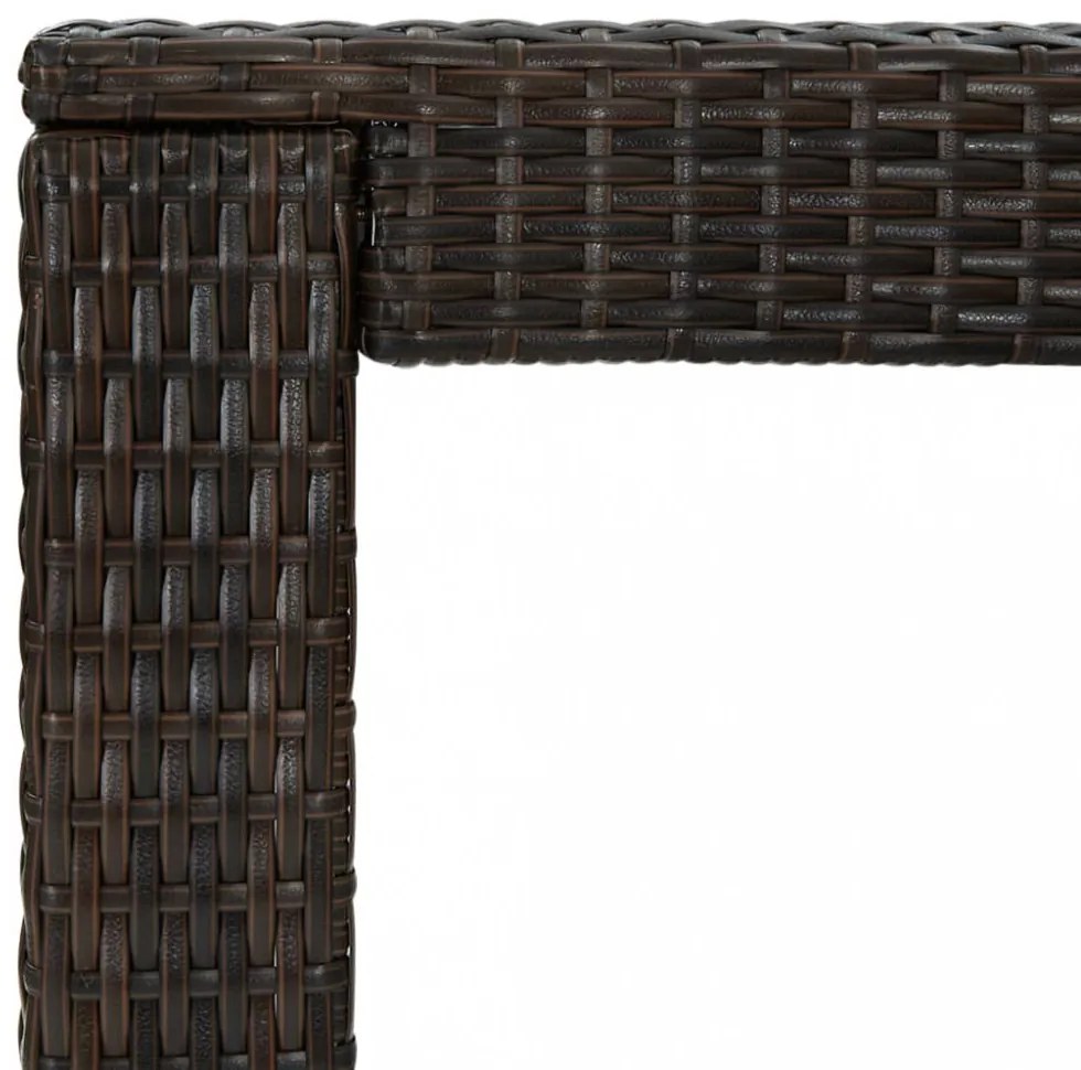 barna polyrattan kerti bárasztal 100 x 60,5 x 110,5 cm