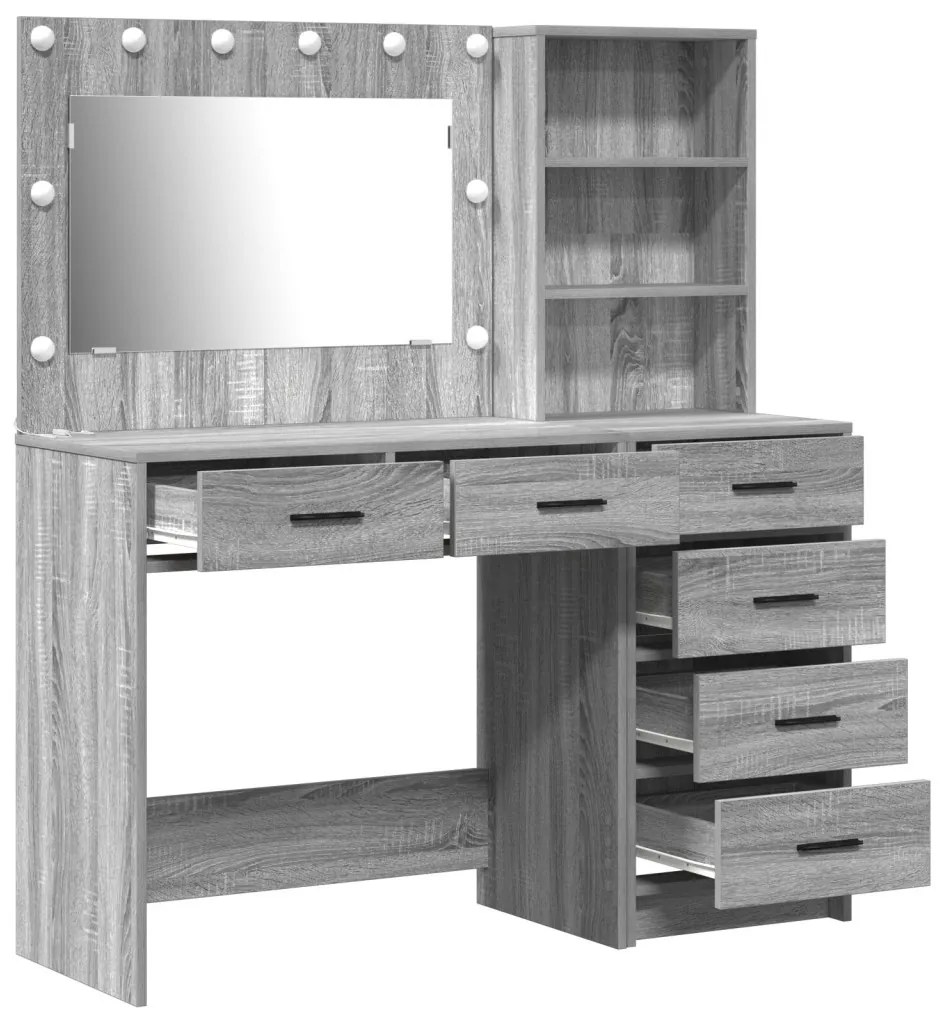 Öltözködőasztal Világosszürke 78.5 x 41 x 135 cm Faanyag