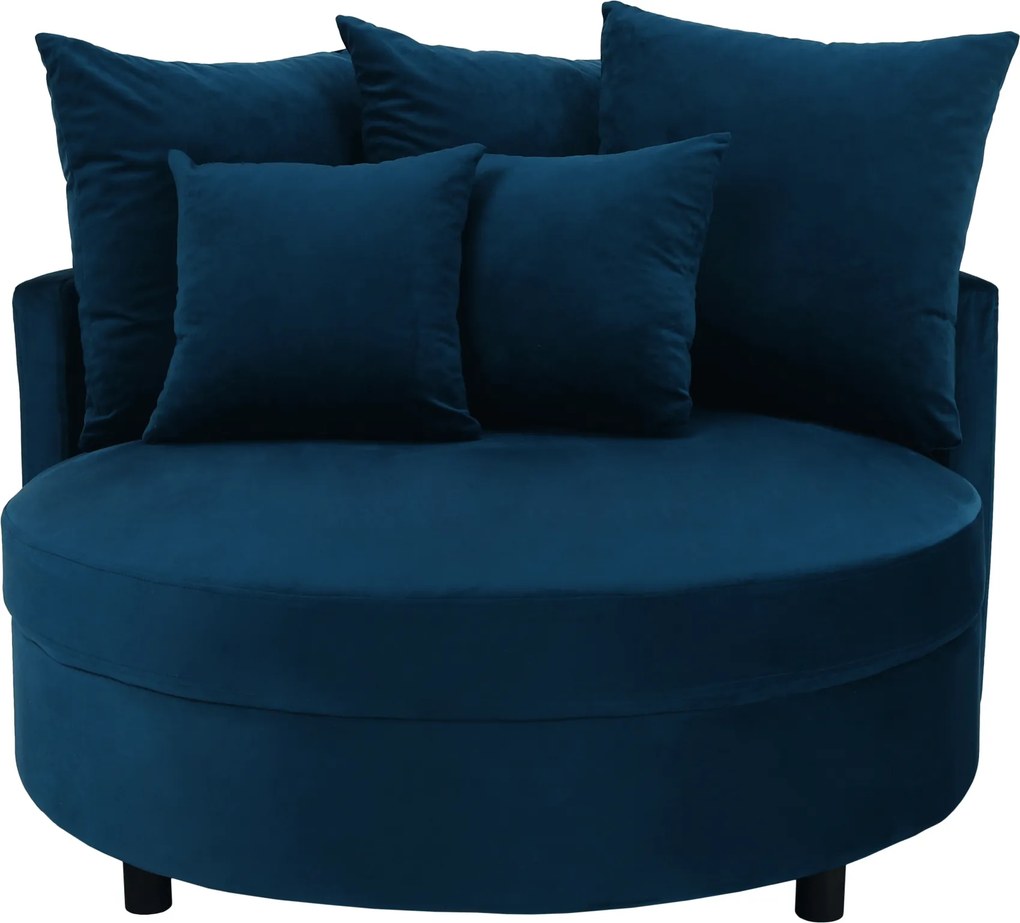 Kerek fotel, Velvet szövet kék, SALOTO