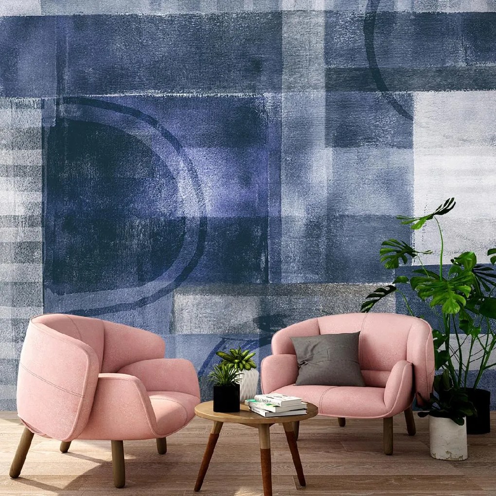Gario Fotótapéta Kék geometriai absztrakció - Andrea Haase Anyag: Vlies, Méret: 150 x 150 cm