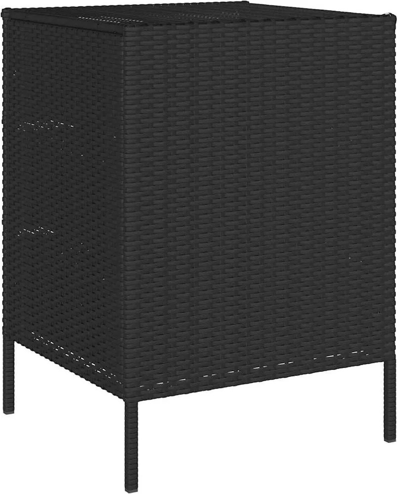vidaXL fekete polyrattan kerti tárolószekrény 55 x 59 x 80 cm