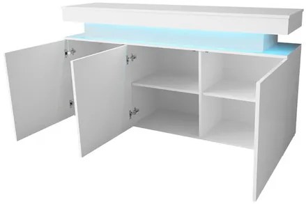 Szekrény Lesteralo 3D 160 (fekete + fényes fekete) (LED világítással). 1105937