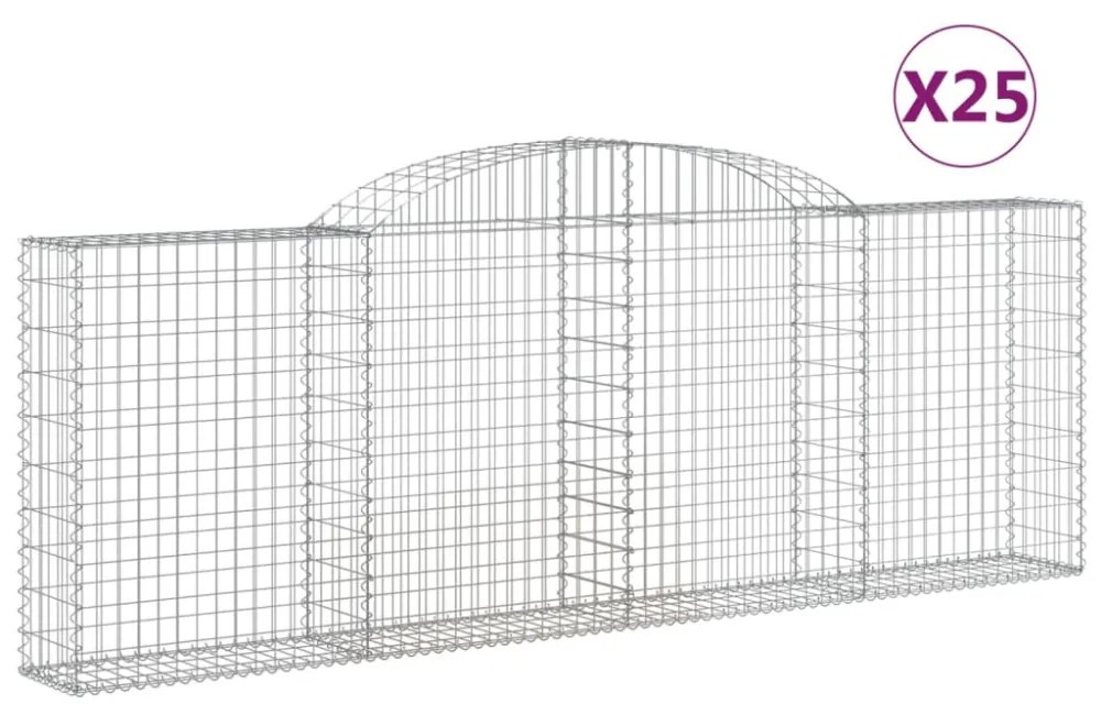 25 db íves horganyzott vas gabion kosár 300 x 30 x 100/120 cm