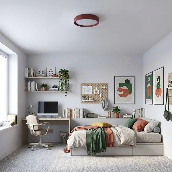 Brilagi-LED Fényerőszabályozható mennyezeti lámpa LUCIA LED/48W/230V Ø 41 cm piros + távirányító