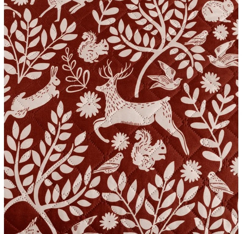 Ágytakaró mintával FOREST ANIMALS, barna Méret: 170 x 210 cm