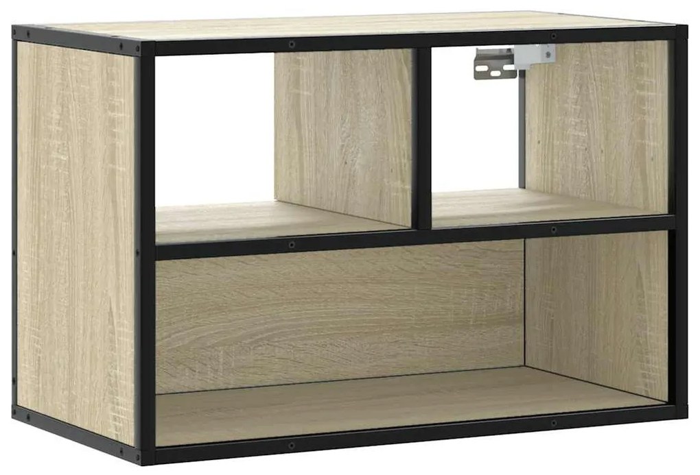 sonoma tölgy színű szerelt fa és fém TV-szekrény 60x31x39,5 cm