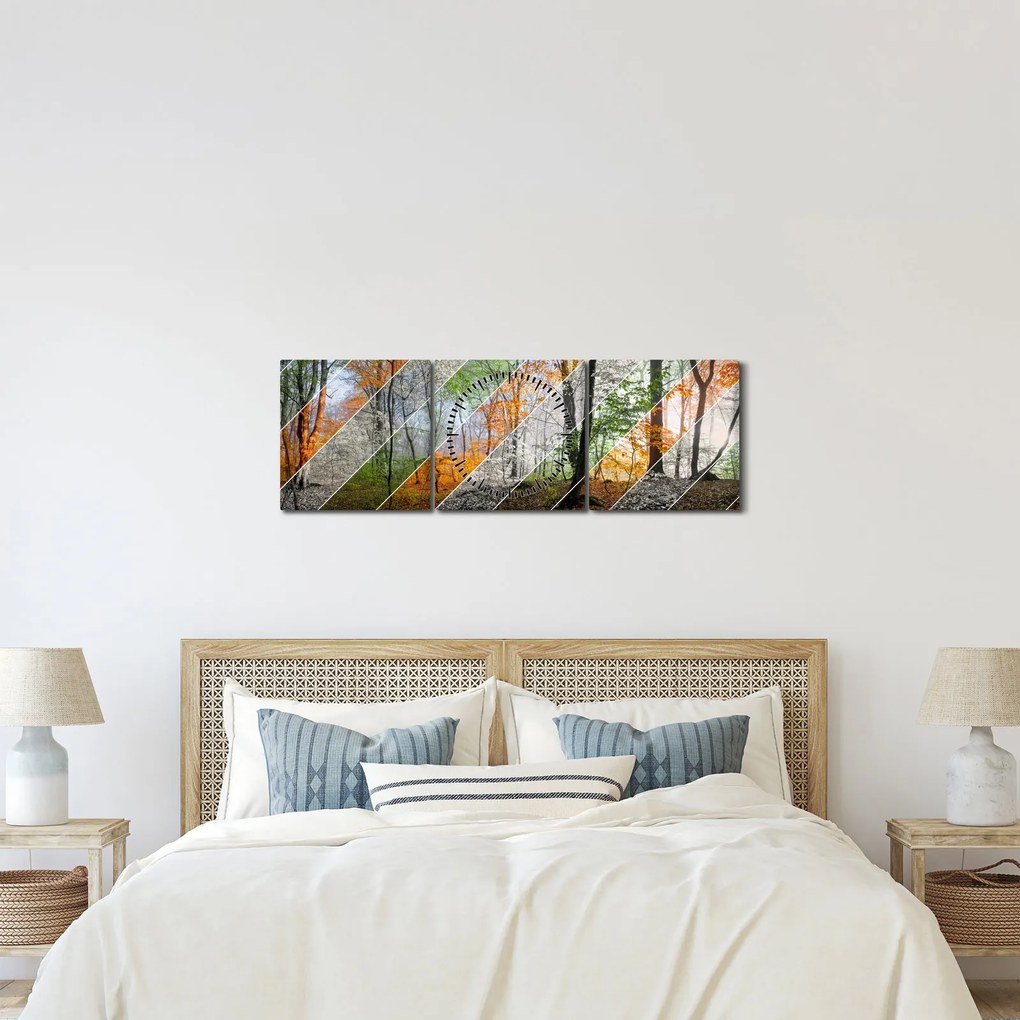 Kép - Változó évszakok (órával) (90x30 cm)