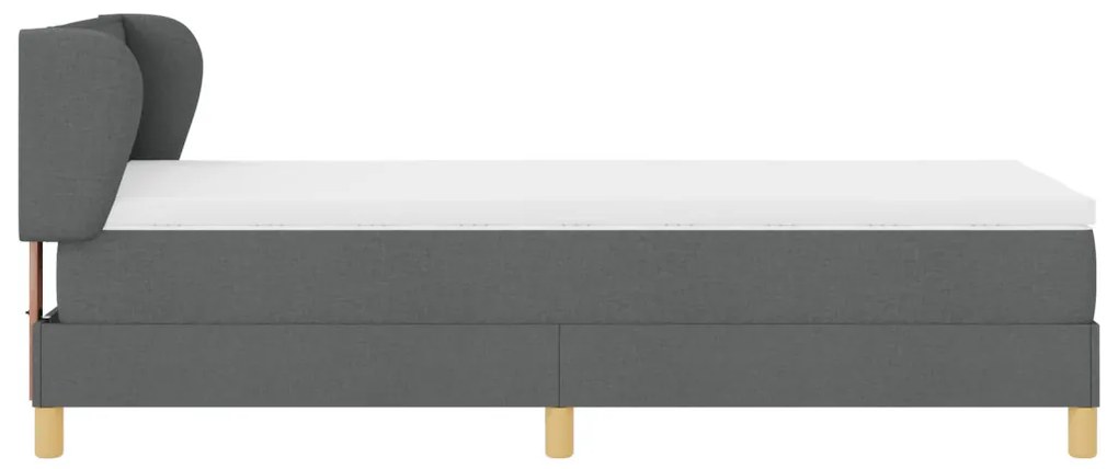 Boxspringágy Matracokkal Sötétszürke 90x200 cm Szövet