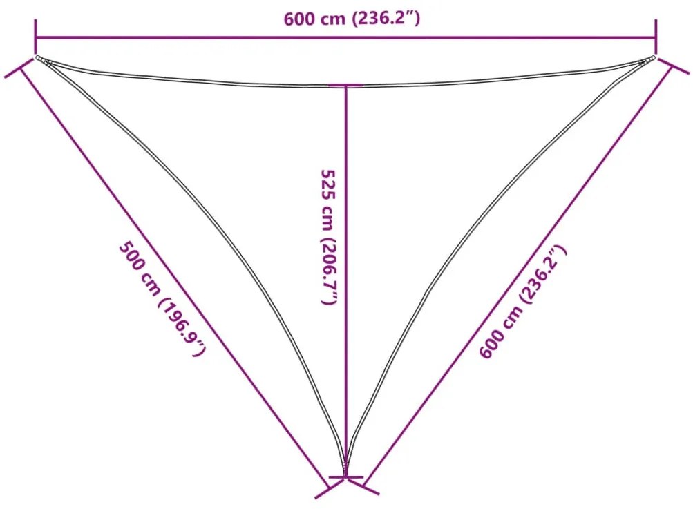 sötétzöld háromszög alakú oxford szövet napvitorla 5x6x6 m