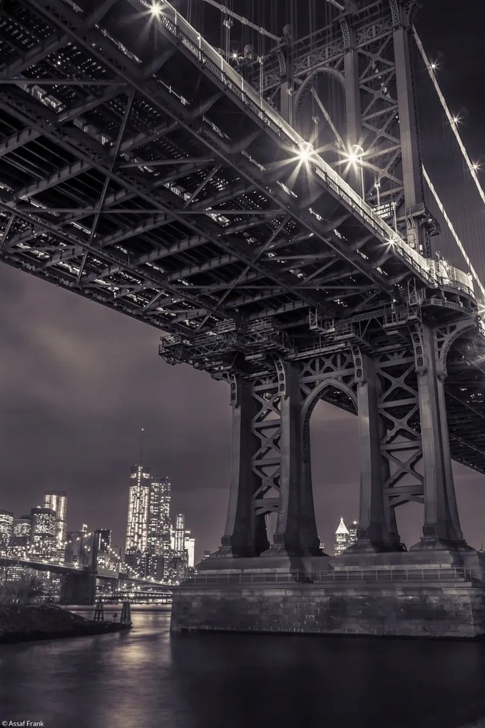 Poszter 20x30cm Manhattan híd a Keleti folyó felett alkonyatkor 2, Assaf Fran