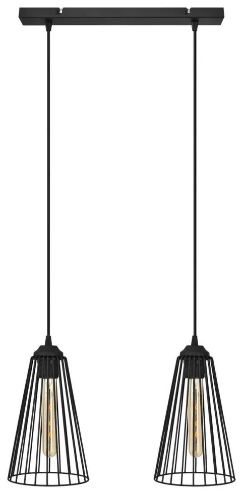 Csillár zsinóron TORRI 2xE27/15W/230V fekete