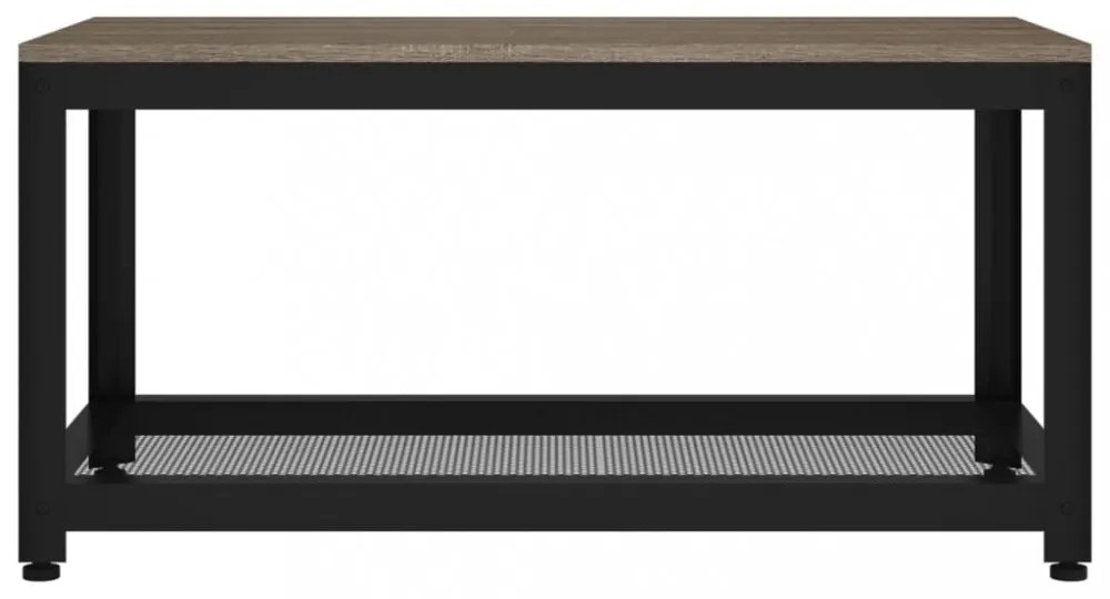 szürke és fekete MDF és vas dohányzóasztal 90x45x45 cm