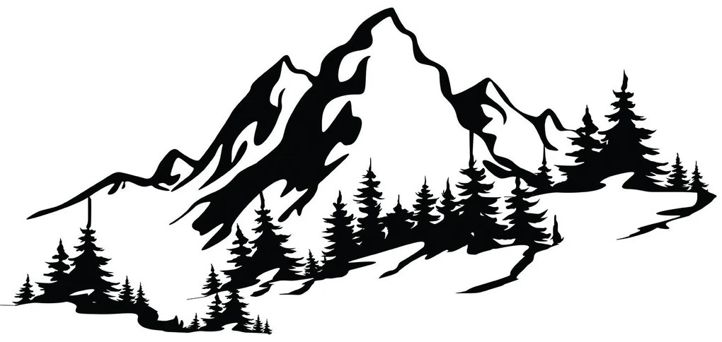 Fém fali dekoráció, Mountain 3