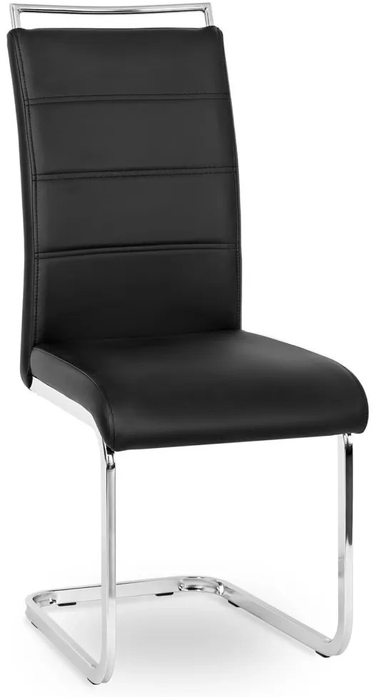 Szánkótalpas Étkezőszék Fekete Eco-bőr Kárpittal. LOCA 2