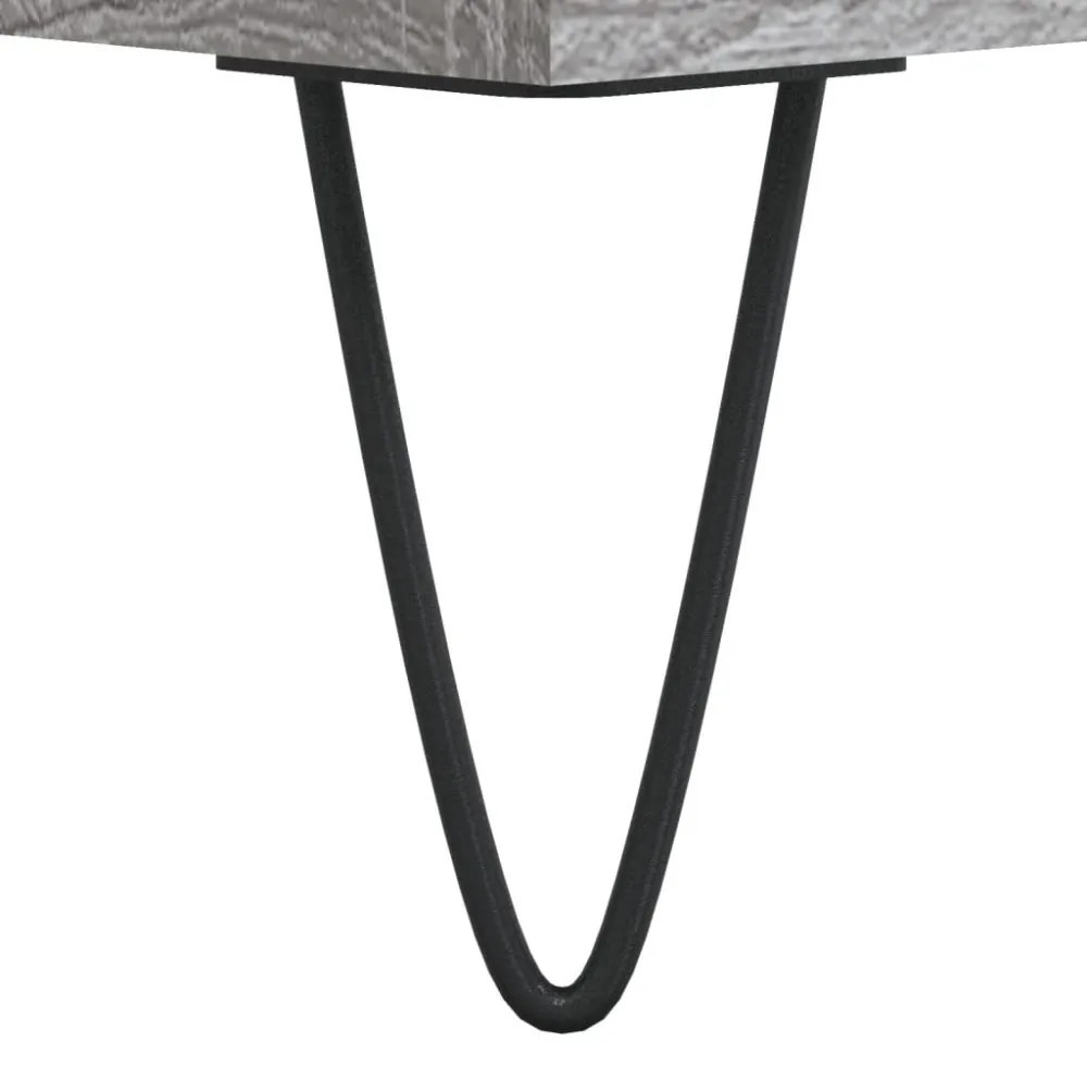 szürke sonoma színű szerelt fa hanglemezszekrény 100x38x48 cm