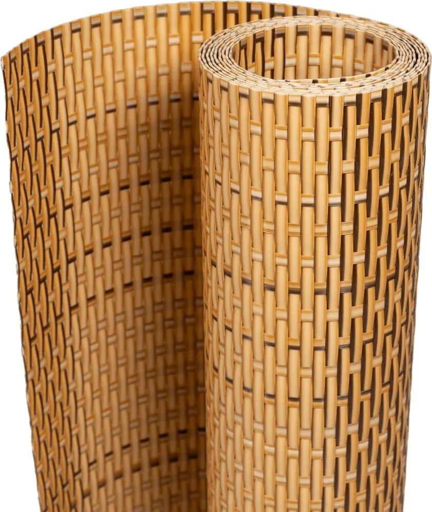 vidaXL 10 db világosbarna polyrattan erkélyparaván 255 x 19 cm