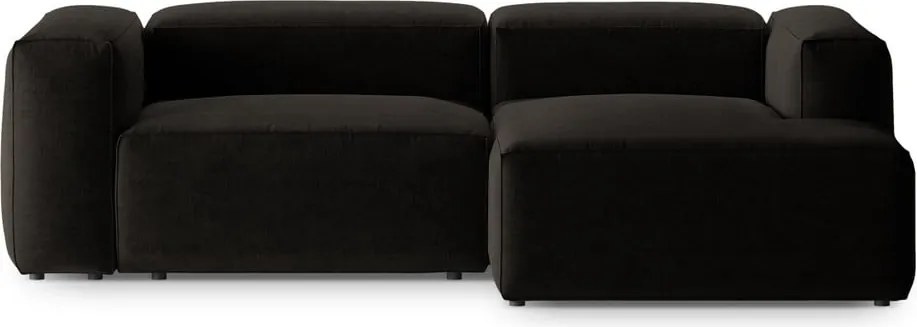 Fekete sarokkanapé (jobb oldali-heverő résszel) Bergamo – Cosmopolitan Design