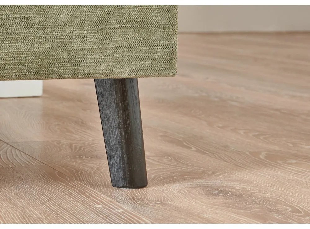 Zöld kárpitozott ágyneműtartós egyszemélyes ágy 120x200 cm Kiruna – Meise Möbel
