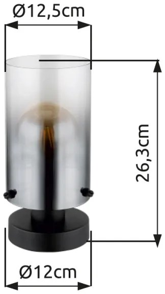 Globo 15907T - Asztali lámpa FLORENTINA 1xE27/40W/230V átm. 12,5 cm fekete