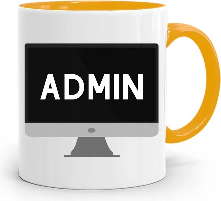 Sárga Bögre Informatika Programozó Admin Ajándék fényképes nyomtatással