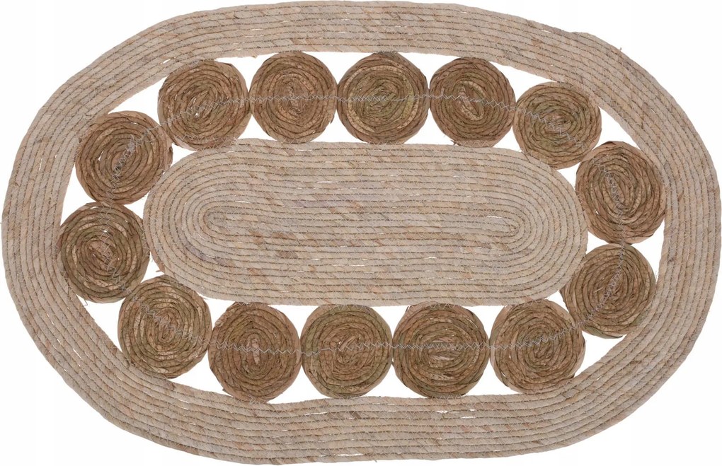 Juta fonott szőnyeg Ovális barna Boho 80x50 cm